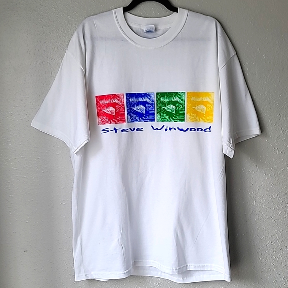 Steve Winwood NEW Graphic Band Tee Short Sleeve Size XLarge Color White